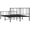 vidaXL Estructura cama sin colchón con estribo metal negro 135x190 cm