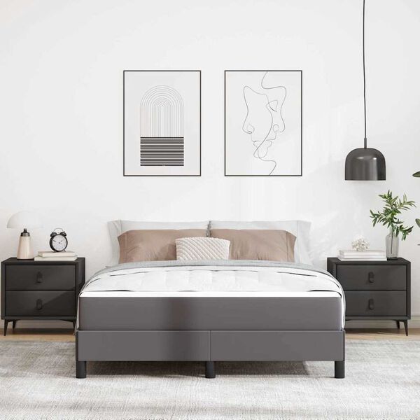 vidaXL Estructura de cama con colch&oacute;n Gris 160 x 200 cm tela