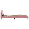 vidaXL Estructura de cama con cabecero Dover terciopelo rosa 90x190 cm
