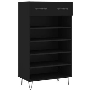 vidaXL Zapatero madera de ingenier&iacute;a negro 60x35x105 cm
