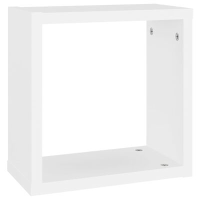 vidaXL Estantes cubo de pared 4 uds blanco y roble Sonoma 30x15x30 cm