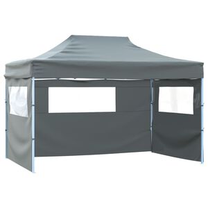vidaXL Carpa pleglable con 3 paredes 431x291x315 cm gris antracita