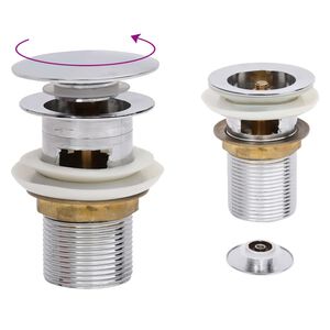 vidaXL Desag&uuml;e de empuje funci&oacute;n desbordamiento cromado 6,4x6,4x9,1 cm