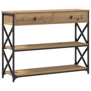 vidaXL Mesa de Consola Roble artisan 100 x 28 x 75 cm