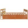 vidaXL Cama sin colch&oacute;n madera maciza de pino marr&oacute;n cera 200x200 cm