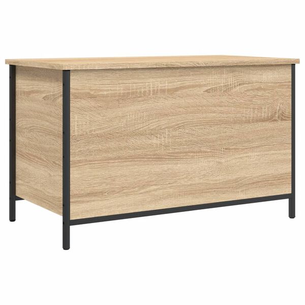 vidaXL Banco almacenaje madera ingenier&iacute;a roble Sonoma 80x42,5x50 cm