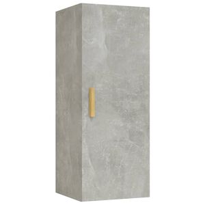 vidaXL Armario de pared contrachapada gris hormig&oacute;n 34,5x34x90 cm