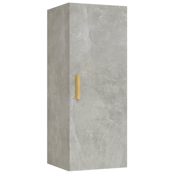 vidaXL Armario de pared contrachapada gris hormigón 34,5x34x90 cm