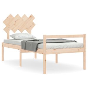 vidaXL Cama para personas mayores con cabecero madera maciza