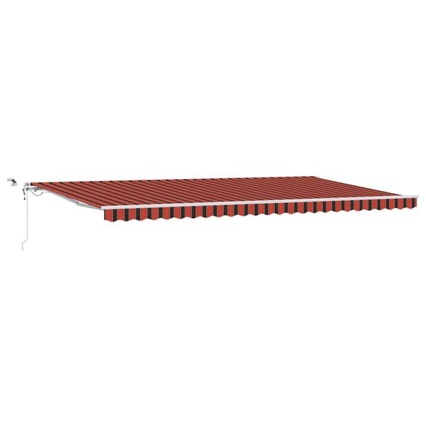vidaXL Toldo Retr&aacute;ctil Naranja y Marr&oacute;n 600 x 350 cm Poli&eacute;ster y metal