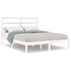 vidaXL Estructura de cama de madera maciza blanca 135x190 cm
