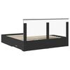 vidaXL Estructura de cama con cabecera Negro y Plata 200 x 200 cm