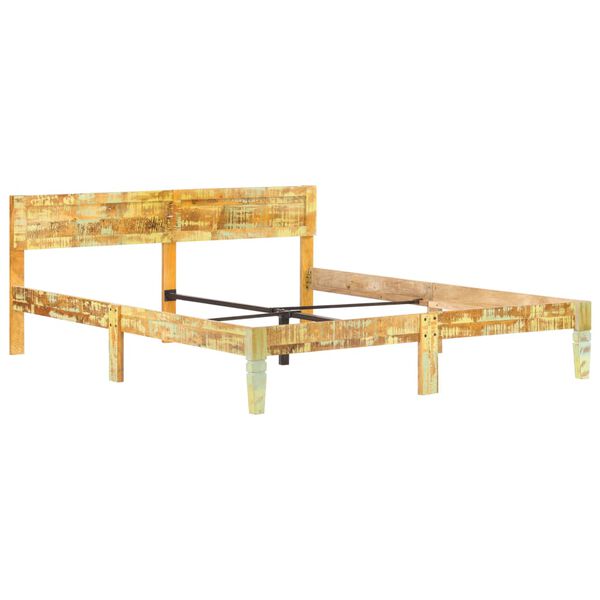 vidaXL Estructura de cama de madera maciza reciclada 160x200 cm
