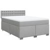 vidaXL Cama box spring con colch&oacute;n tela gris claro 160x200 cm