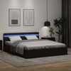 vidaXL Cama hidráulica almacenaje LED sin colchón negro 160x200 cm