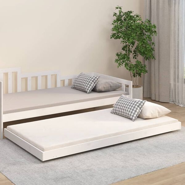 vidaXL Estructura cama sin colchón madera maciza pino blanca 100x200cm