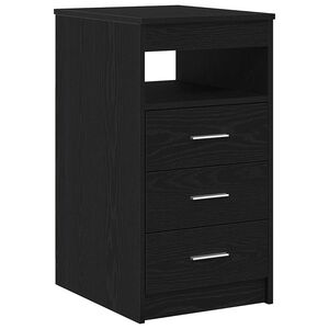 vidaXL Cajonera de madera contrachapada roble negro 40x50x76 cm