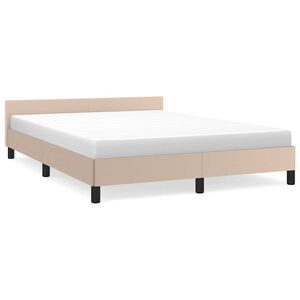 vidaXL Estructura de cama con cabecero sin colch&oacute;n capuchino 140x200cm