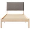 vidaXL Estructura de cama con cabecera Marr&oacute;n y taupe 90 x 190 cm