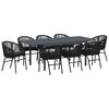 vidaXL Conjunto de Comedor de Jard&iacute;n 9 uds. Negro rat&aacute;n sint&eacute;tico