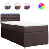 vidaXL Cama box spring con colch&oacute;n tela marr&oacute;n oscuro 100x200 cm