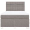 vidaXL Cama box spring con colch&oacute;n tela gris taupe 140x190 cm
