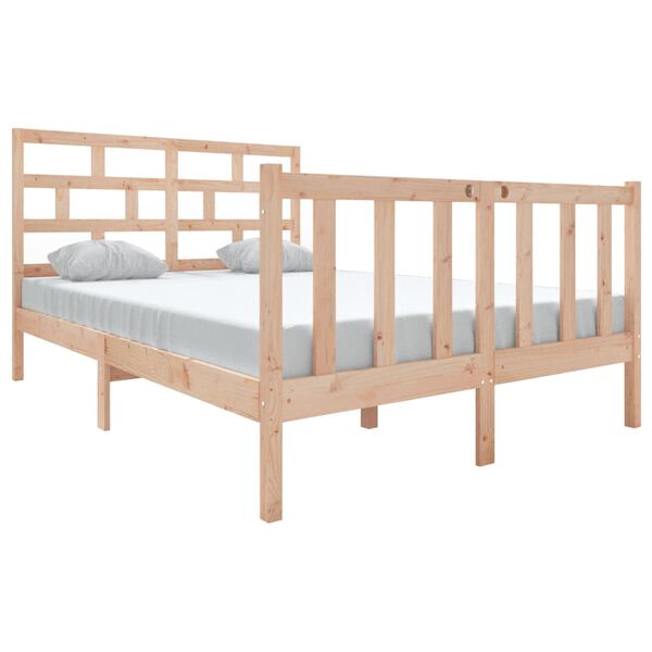 vidaXL Estructura de cama de madera maciza de pino 140x190 cm