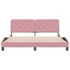vidaXL Estructura de cama sin colch&oacute;n terciopelo rosa 180x200 cm