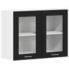 vidaXL Mueble colgante con estante Lyon Roble Negro 80 x 31 x 60 cm