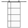 vidaXL Puerta corredera set herrajes negra 102,5x205 cm ESG vidrio