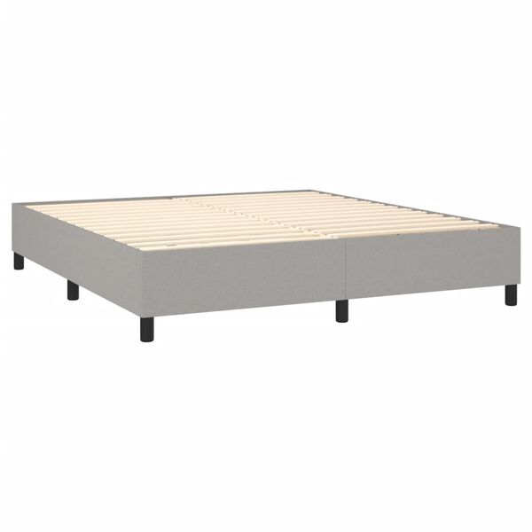 vidaXL Cama box spring con colch&oacute;n tela gris claro 180x200 cm