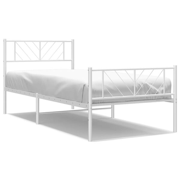 vidaXL Estructura cama sin colchón con estribo metal blanco 100x200 cm