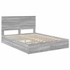 vidaXL Cama con almacenamiento con cabecera Gris Sonoma 150 x 200 cm