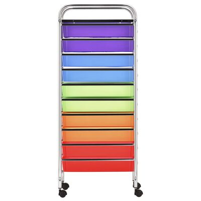 vidaXL Carrito de almacenaje portátil 10 cajones plástico multicolor