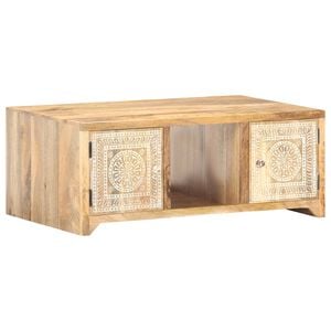 vidaXL Mesa de centro de madera maciza de mango 90x50x35 cm