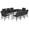 vidaXL Set de comedor de jard&iacute;n 9 pzas y cojines rat&aacute;n sint&eacute;tico negro