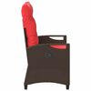 vidaXL Banco de jard&iacute;n con almohada Marr&oacute;n y Rojo 105 x 60 x 112 cm