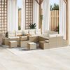 vidaXL Conjunto de sof&aacute;s de jard&iacute;n 13 pcs Beige rat&aacute;n sint&eacute;tico