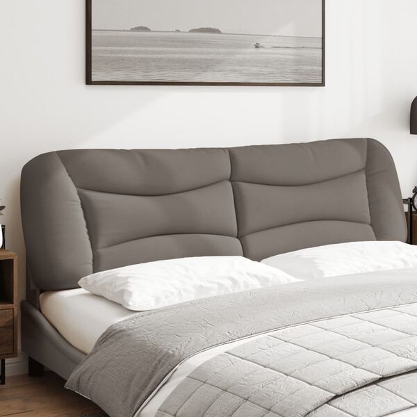 vidaXL Cabecero de cama acolchado Hvar tela gris taup&eacute; 180 cm