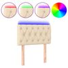 vidaXL Cabecero con LED de tela color crema 80x7x78/88 cm