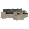 vidaXL Set de sof&aacute;s de jard&iacute;n 6 pzas y cojines rat&aacute;n sint&eacute;tico gris