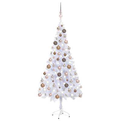 vidaXL Árbol de Navidad artificial con luces y bolas 620 ramas 180 cm