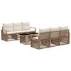 vidaXL Conjunto de sof&aacute;s de jard&iacute;n 7 uds. Beige y blanco crema