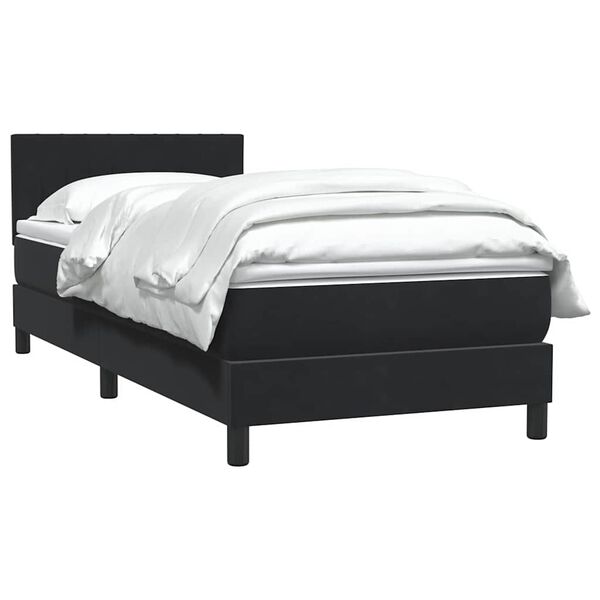 vidaXL Cama box spring con colch&oacute;n cuero sint&eacute;tico negro 80x210 cm