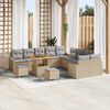 vidaXL Conjunto de sof&aacute; de jard&iacute;n con coj&iacute;n 13 pcs Beige y Gris Claro