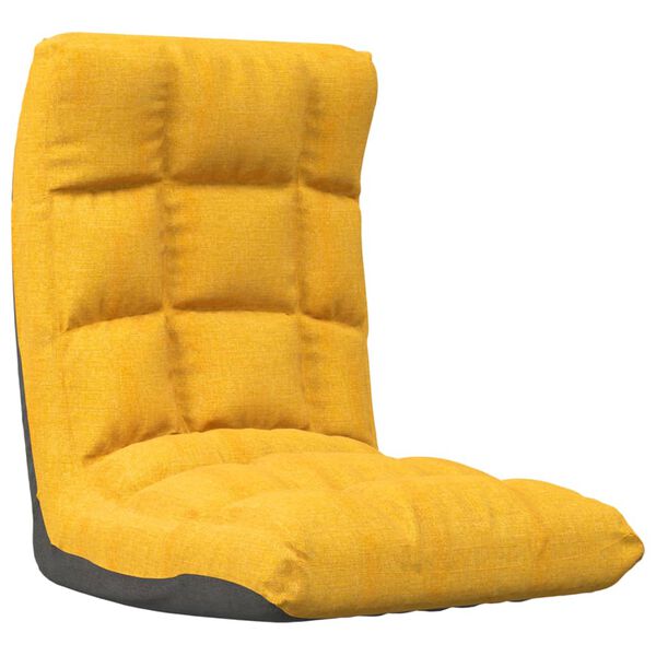 vidaXL Tumbona de suelo plegable de tela amarillo mostaza