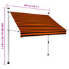 vidaXL Toldo manual retr&aacute;ctil naranja y marr&oacute;n 200 cm