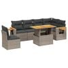vidaXL Set de sof&aacute;s de jard&iacute;n 7 piezas con cojines rat&aacute;n PE gris
