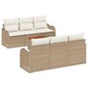 vidaXL Conjunto de sof&aacute;s de jard&iacute;n 7 uds. Beige rat&aacute;n sint&eacute;tico