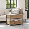 vidaXL Mesa de Caf&eacute; con caj&oacute;n Roble artesanal 70 x 50 x 54.5 cm
